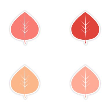 kağıt üzerinde derleme gerçekçi etiket tasarım sonbahar yaprakları