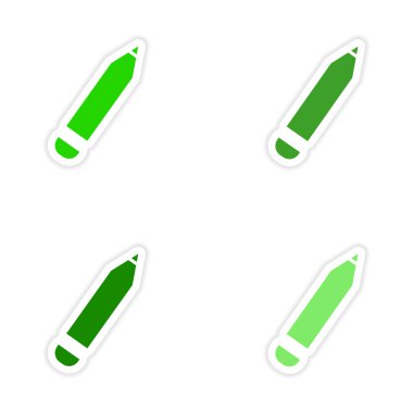 Kağıt işaretçisi üzerinde derleme gerçekçi etiket tasarımı