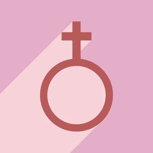 Düz gölge simgesi ve mobil uygulama eşitlik cinsiyetler ile — Stok Vektör