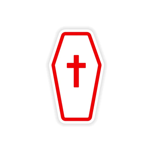 Icon sticker realistic design on paper coffin — Stock Vector