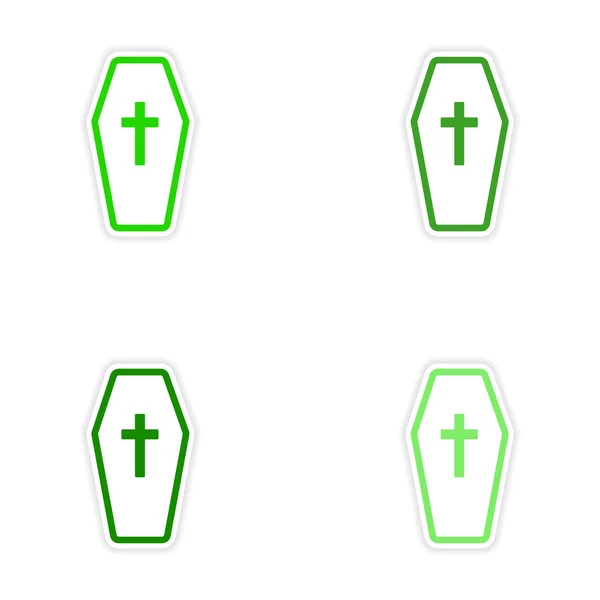 纸棺大会现实贴纸设计 — 图库矢量图片
