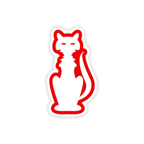 icon sticker realistic design on paper cat