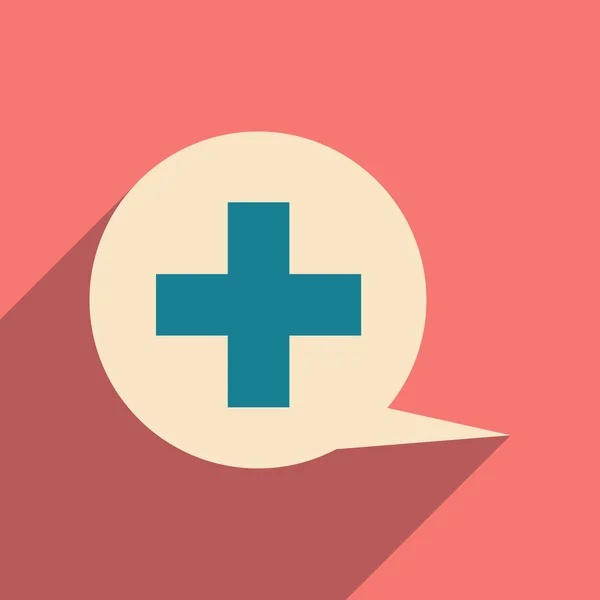 フラット影のアイコンとモバイル アプリケーションのロゴの医療相談 — ストックベクタ