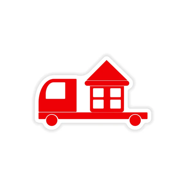 Icon sticker realistic design on paper truck home delivery — Stock Vector