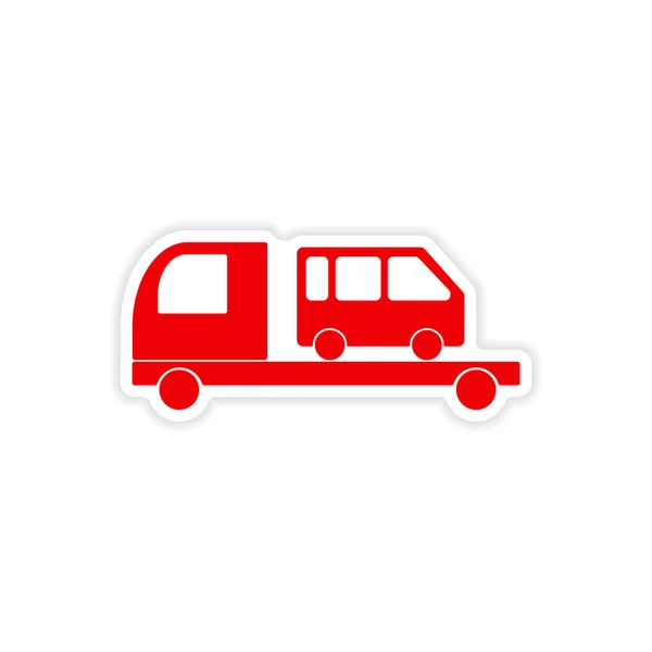 Symbol Aufkleber realistisches Design auf Papier Auto Bus Transport — Stockvektor