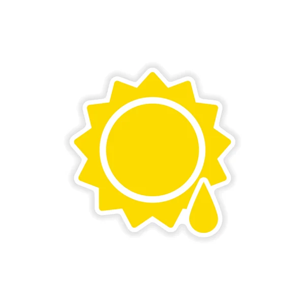 Ikona nálepka realistický design na přímé slunce papíru — Stockový vektor