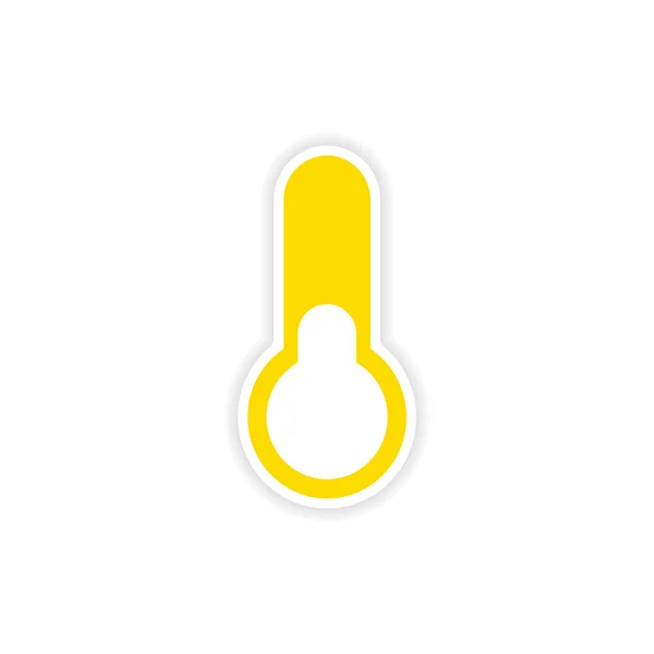 Icon sticker realistic design on paper thermometer — Stock Vector