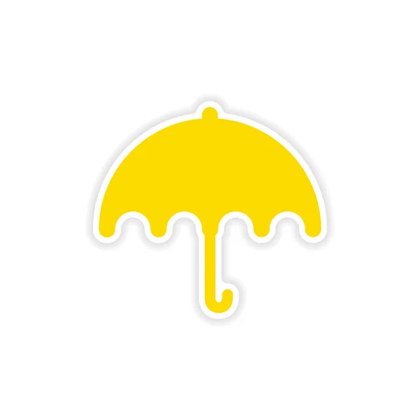 Icon sticker realistic design on paper umbrella — Stock Vector