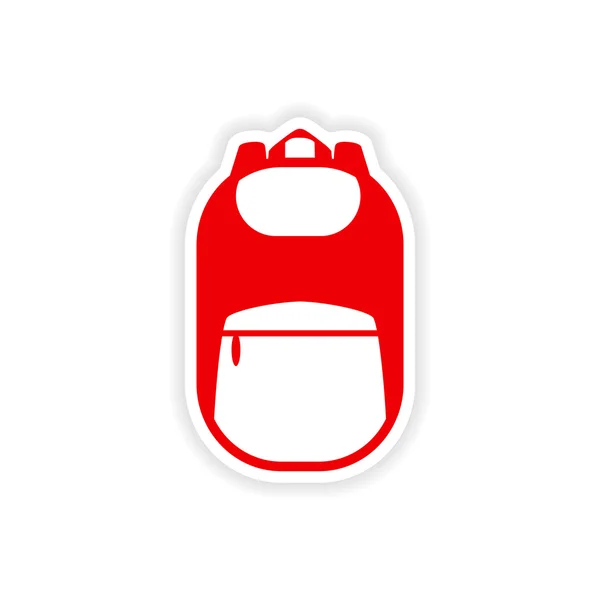 Symbol-Aufkleber realistisches Design auf Papierrucksack — Stockvektor