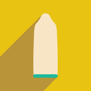 Düz gölge simgesi ve mobil uygulama prezervatif ile