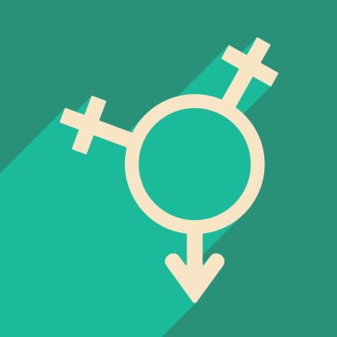 Düz gölge simgesi ve mobil uygulama eşitlik cinsiyetler ile