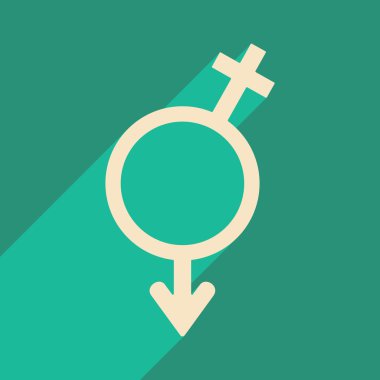 Düz gölge simgesi ve mobil uygulama eşitlik cinsiyetler ile