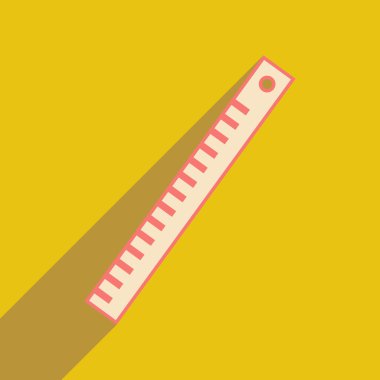 Düz gölge simgesi ve mobil uygulama cetvel ile