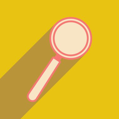 Düz gölge simgesi ve mobil uygulama büyüteç ile