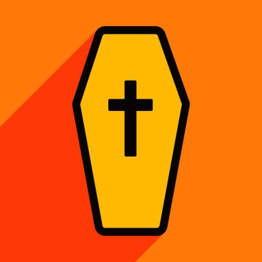 Düz gölge simgesi ve mobil uygulama tabut ile