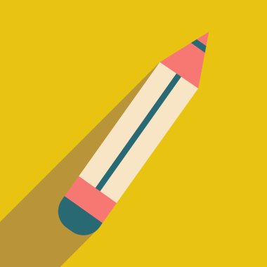 Düz gölge simgesi ve mobil uygulama kalem simgesi ile