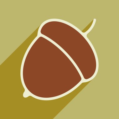 Düz gölge simgesi ve mobil uygulama meşe palamudu ile