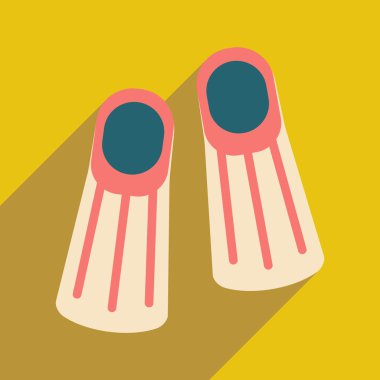 Düz gölge simgesi ve mobil uygulama palet ile