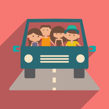 Düz gölge simgesi ve mobil uygulama kolay seyahat ile