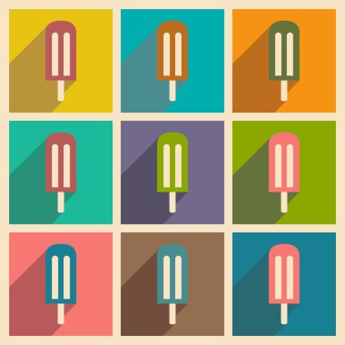 Düz gölge kavramı ve mobil uygulama Buz lolly ile