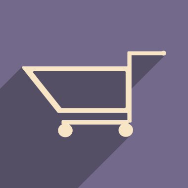 Düz gölge simgesi ve mobil uygulama arabası ile