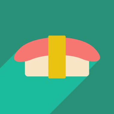 Düz gölge simgesi ve mobil uygulama nigiri suşi ile