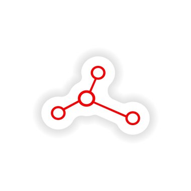 simgesi etiket gerçekçi tasarım kağıt logo molekülü doğum