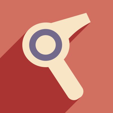 Düz gölge simgesi ve mobil uygulama saç kurutma makinesi ile