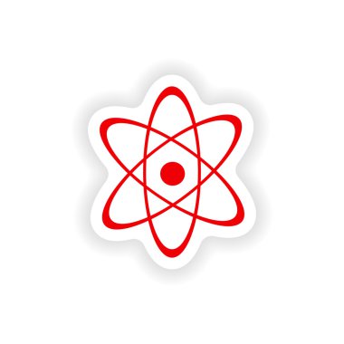 üstünde kağıt atom simgesi etiket gerçekçi tasarım