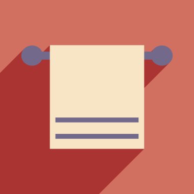 Düz gölge simgesi ve mobil uygulama havlu ile