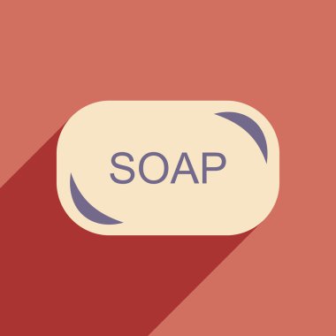 Düz gölge simgesi ve mobil uygulama çamaşır sabunları