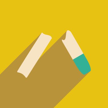 Düz gölge simgesi ve mobil uygulama sigarayla