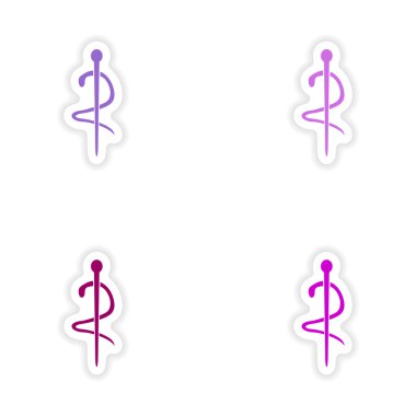 derleme gerçekçi etiket tasarım kağıt tıbbi logo