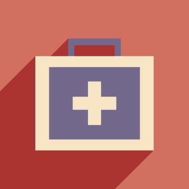 düz gölge simgesi ve mobil uygulama ecza