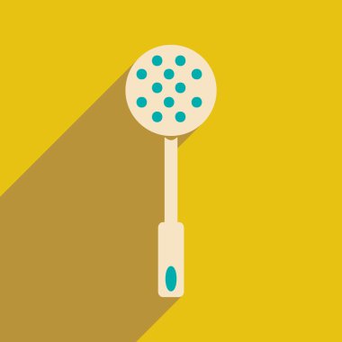 Düz gölge simgesi ve mobil uygulama kepçe ile