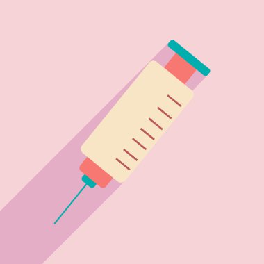 düz gölge simgesi ve mobil uygulama şırınga ile