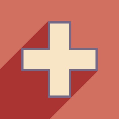 Düz gölge simgesi ve mobil uygulama eczane logo ile