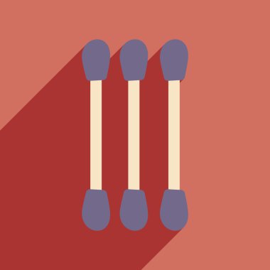 Düz gölge simgesi ve mobil uygulama pamuk temizleme bezi ile