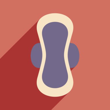 Düz gölge simgesi ve mobil uygulama kadınsı yastıkları ile