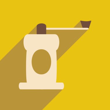 düz gölge simgesi ve Mobil Uygulama Kahve değirmeni ile