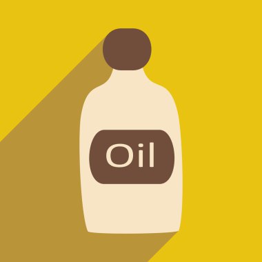 Düz gölge simgesi ve mobil uygulama petrol şişe ile