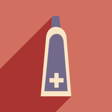 Düz gölge simgesi ve mobil uygulama tıbbi jel ile