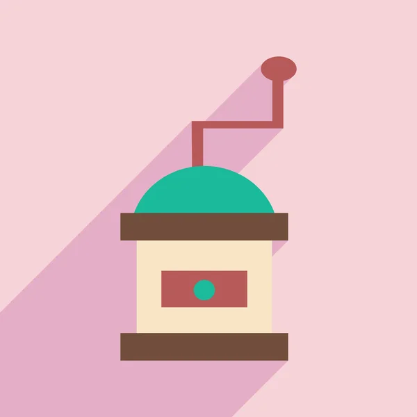 平与阴影图标和移动应用程序磨坊咖啡室 — 图库矢量图片