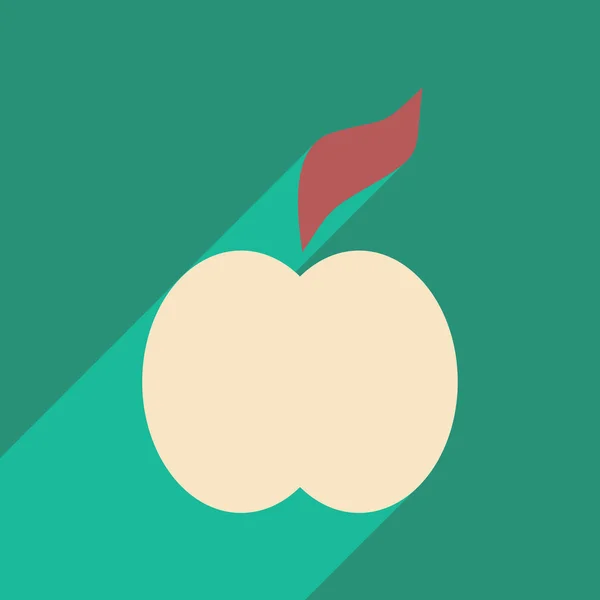 Piso con icono de sombra y aplicación móvil manzana — Vector de stock