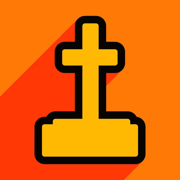 Platta med skugga ikonen och mobil applikation gravsten — Stock vektor