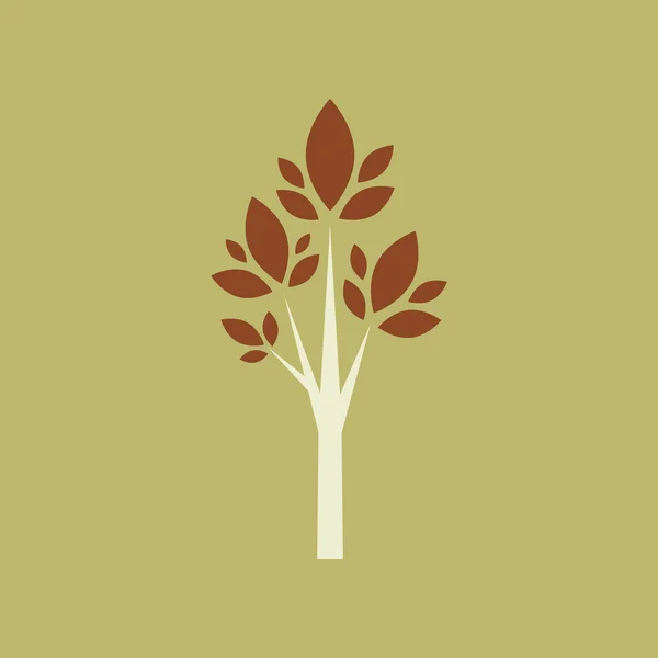 Mieszkanie z cień ikona i aplikacji mobilnych drzewo liściaste — Wektor stockowy