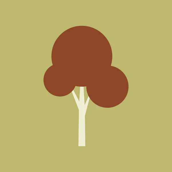 Plano com ícone de sombra e árvore de aplicativos móveis — Vetor de Stock