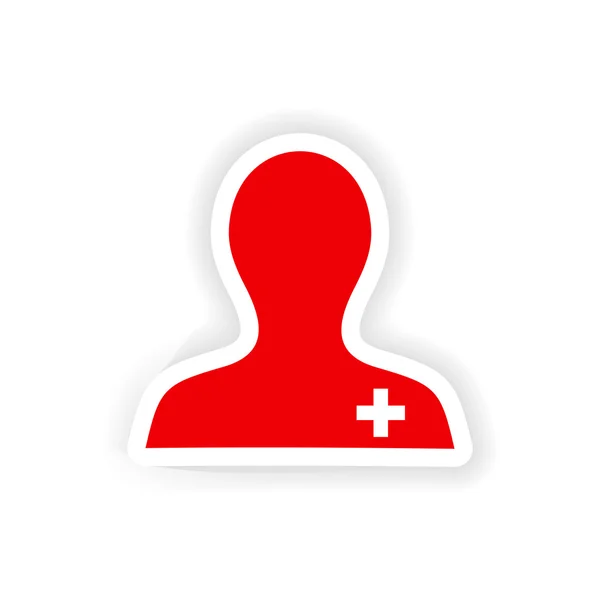 Icon sticker realistic design on paper nurse — Stock Vector