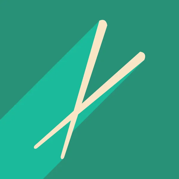 Piso con icono de sombra y aplicación móvil Palos para sushi — Archivo Imágenes Vectoriales