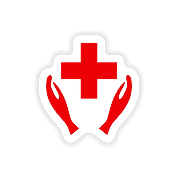 icon sticker realistic design on paper health logo